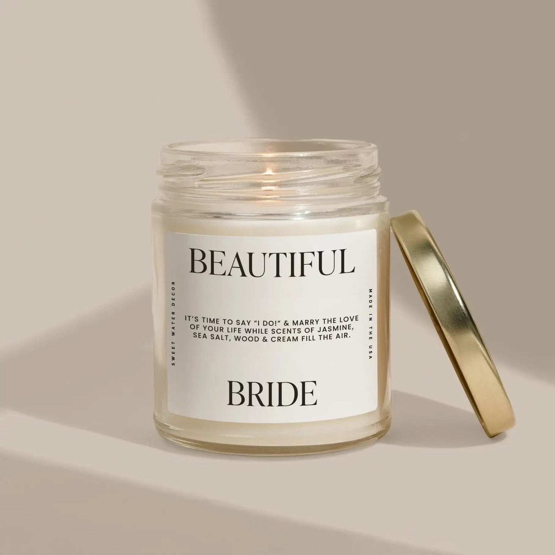 Beautiful Bride Soy Candle - Large Quote Label - 9 oz - SwagglyLife Home & Fashion